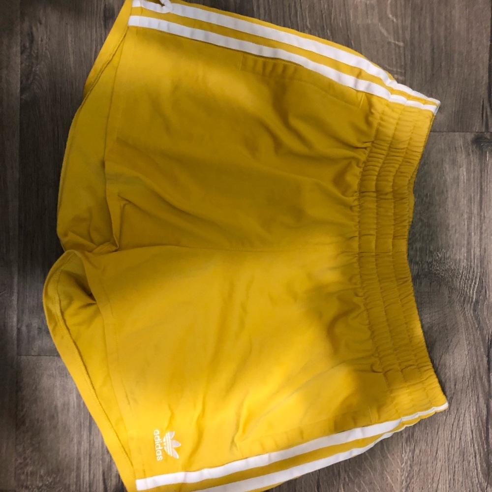Yellow adidas shorts
